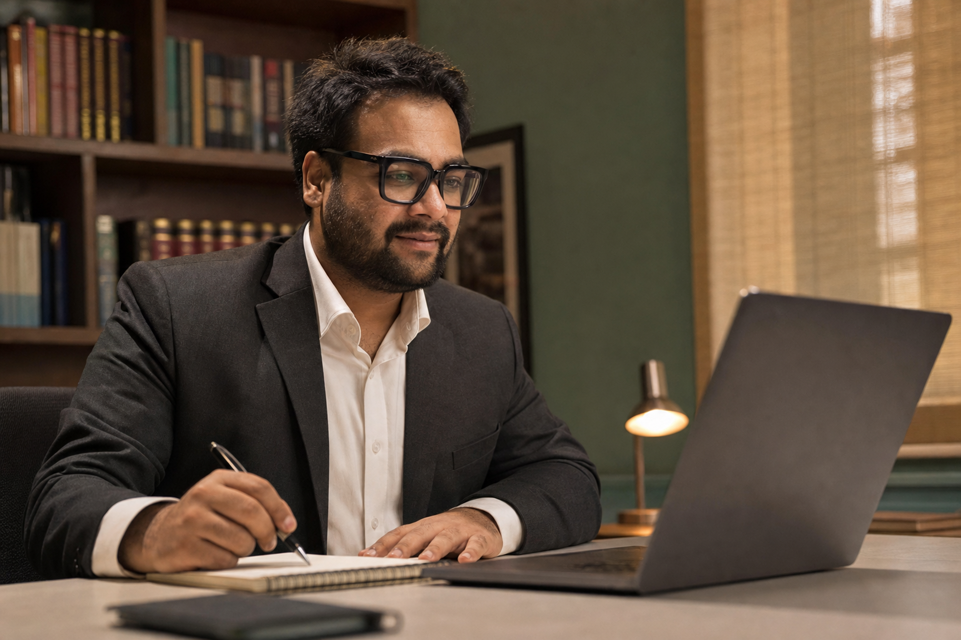 Tirth Inamdar coordinating legal work online